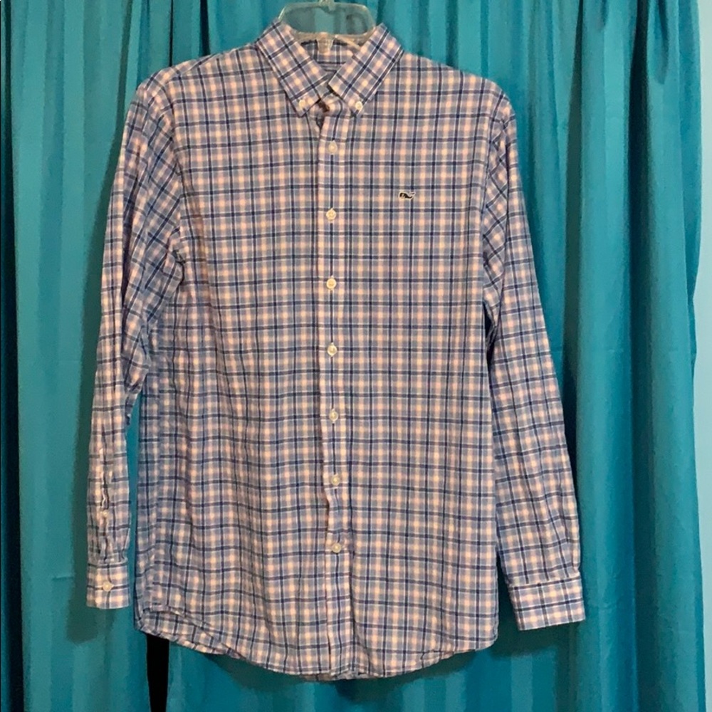 Vineyard Vines plaid button up whale shirt